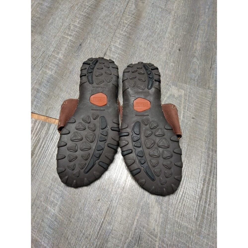 Mens Born Sandal Slip On Thongs Flip Flops Brown Leather Size 12/46 - Picture 2 of 11
